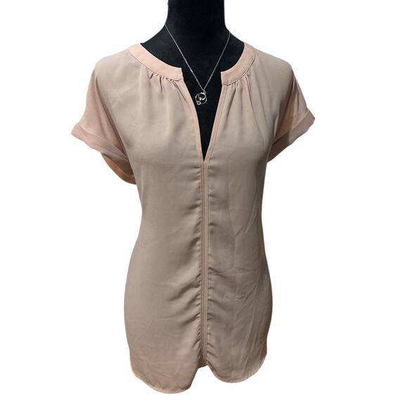 Philosophy Pink Blush V-Neck Blouse L EUC - Picture 7 of 7